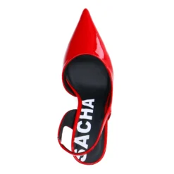 Rode lak slingback pumps