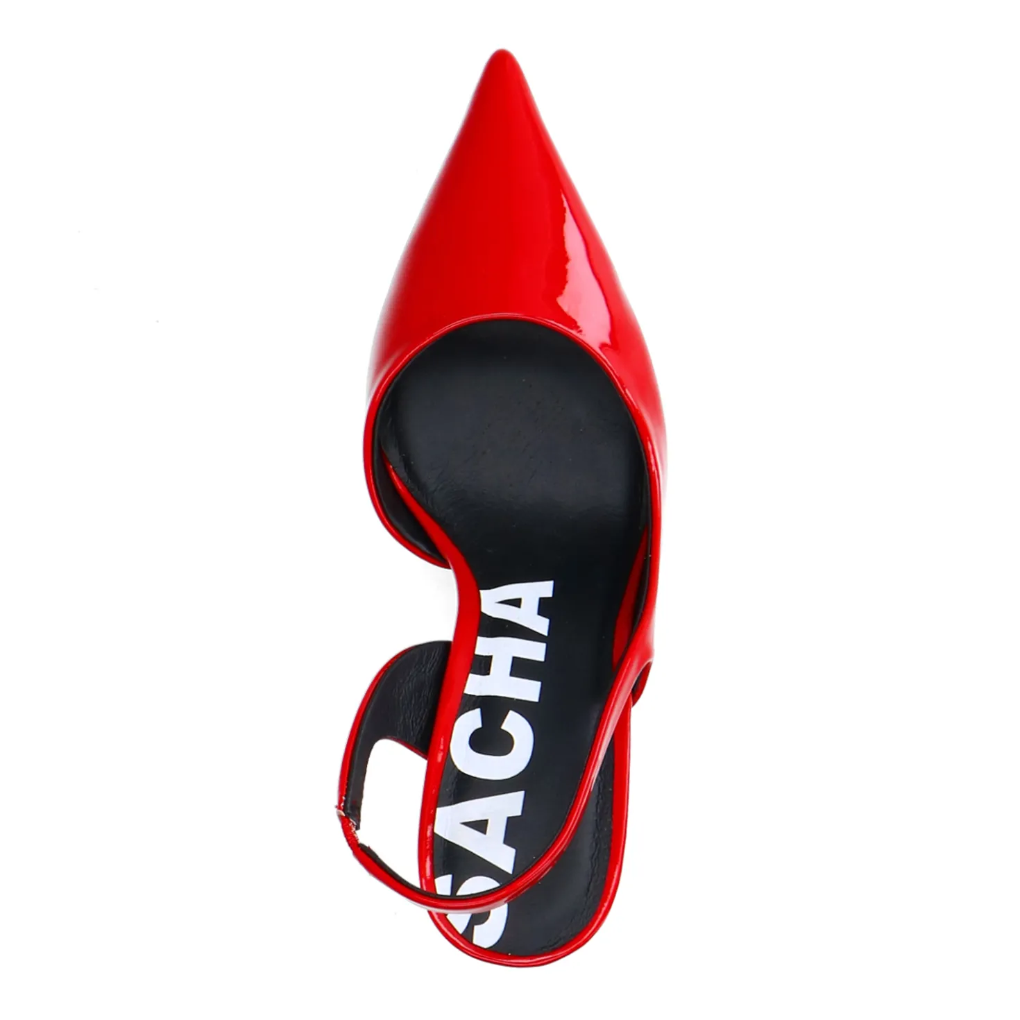 Rode lak slingback pumps