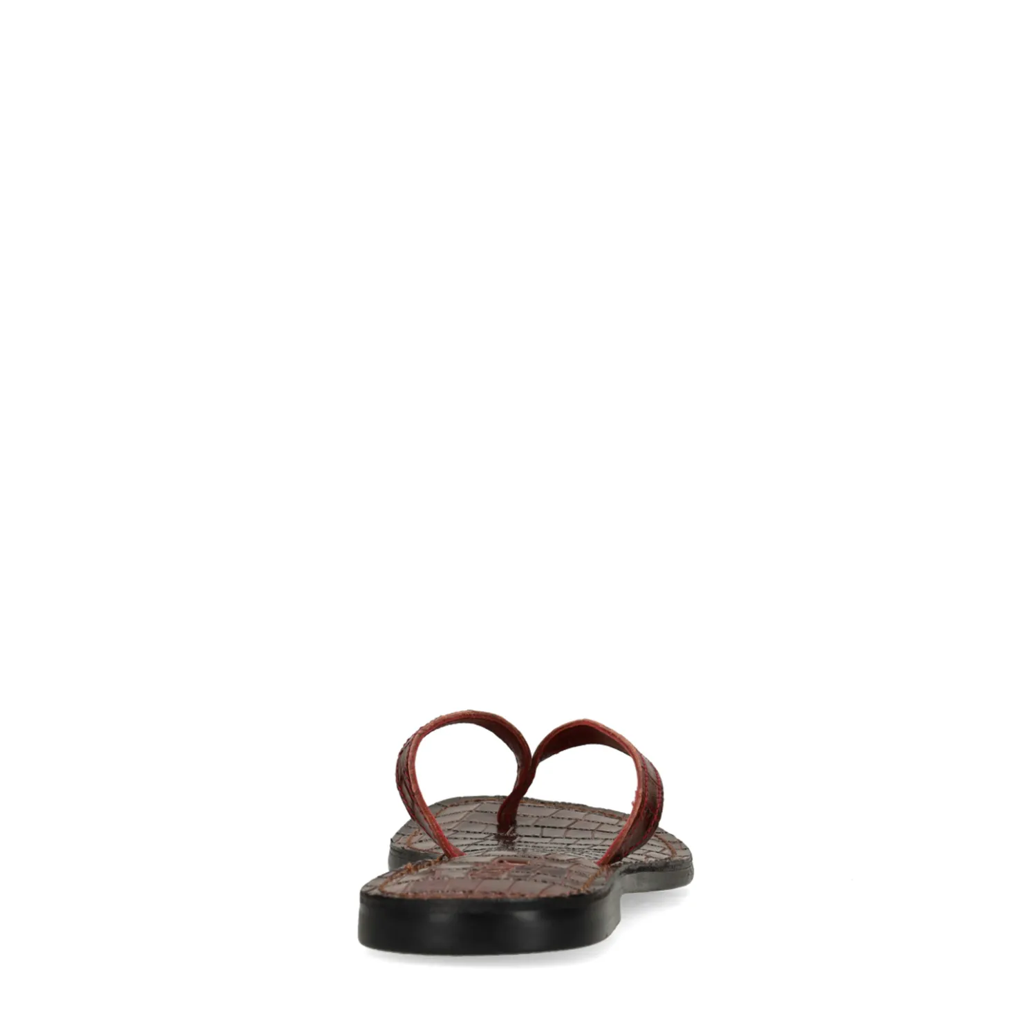 Rode leren croco teenslippers