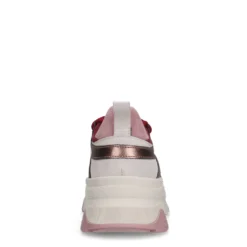Rode leren platform sneakers