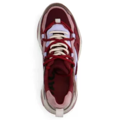 Rode leren platform sneakers