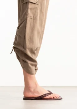 Rode leren slippers