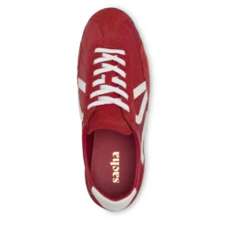 Rode suède sneakers