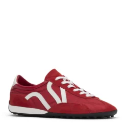 Rode suède sneakers