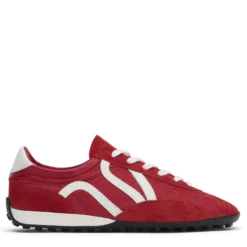 Rode suède sneakers