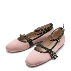 Roze ballerina's met gespen en bandjes
