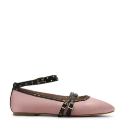 Roze ballerina's met gespen en bandjes