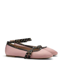 Roze ballerina's met gespen en bandjes