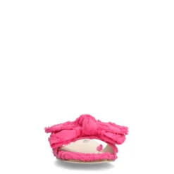 Roze slippers met strik