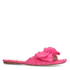 Roze slippers met strik