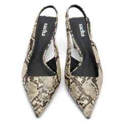 Slingback pumps met snake print