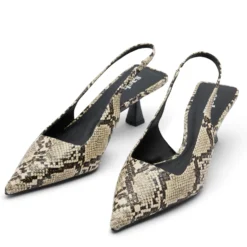 Slingback pumps met snake print