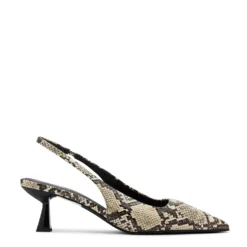 Slingback pumps met snake print