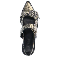 Snake buckle slingbacks