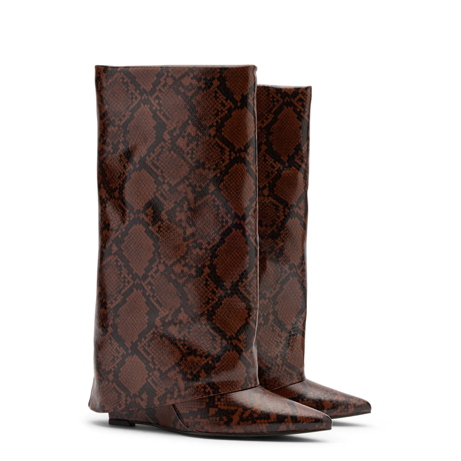 Snake hoge sleehak laarzen met flap