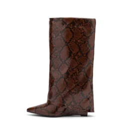Snake hoge sleehak laarzen met flap