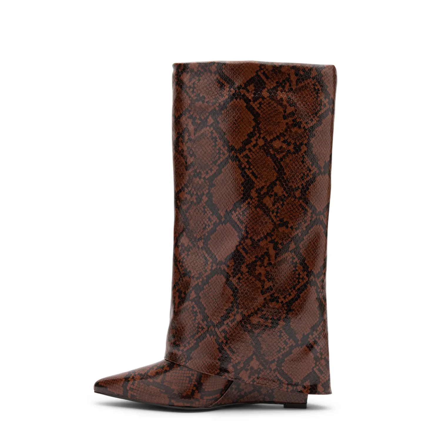 Snake hoge sleehak laarzen met flap