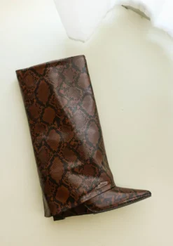 Snake hoge sleehak laarzen met flap