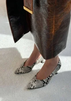 Snake leren pumps