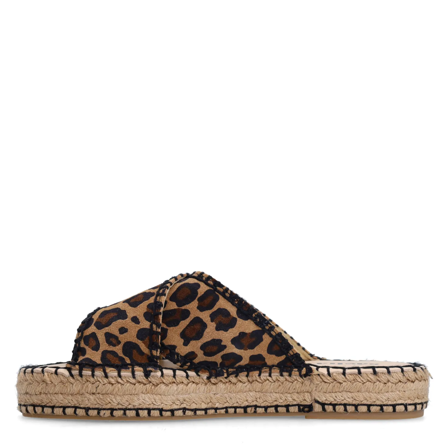 Suède leopard plateau slippers