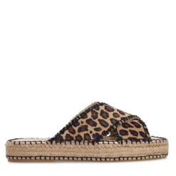 Suède leopard plateau slippers