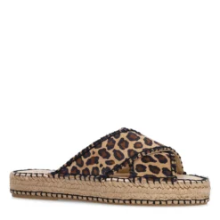 Suède leopard plateau slippers