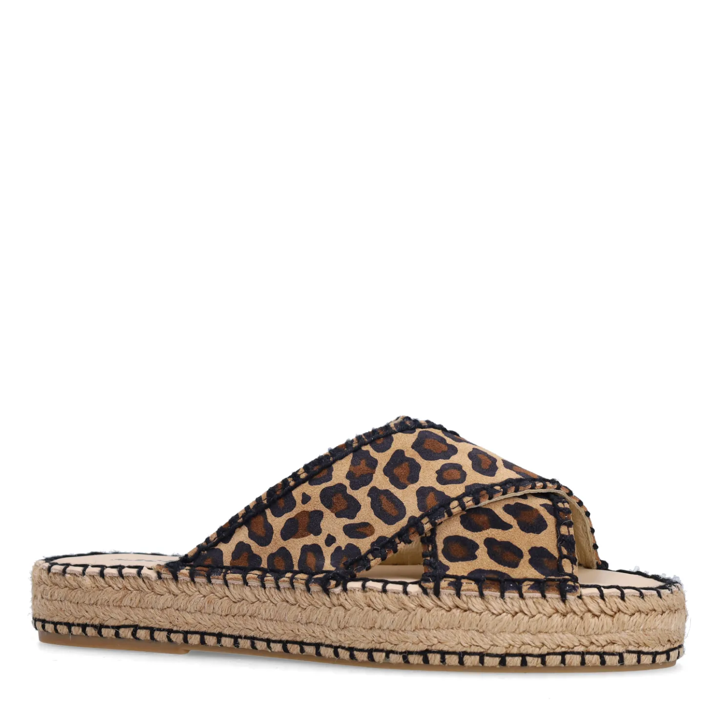 Suède leopard plateau slippers