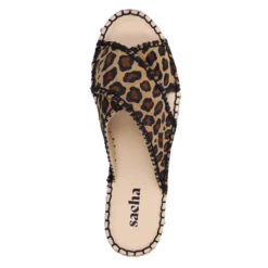 Suède leopard plateau slippers