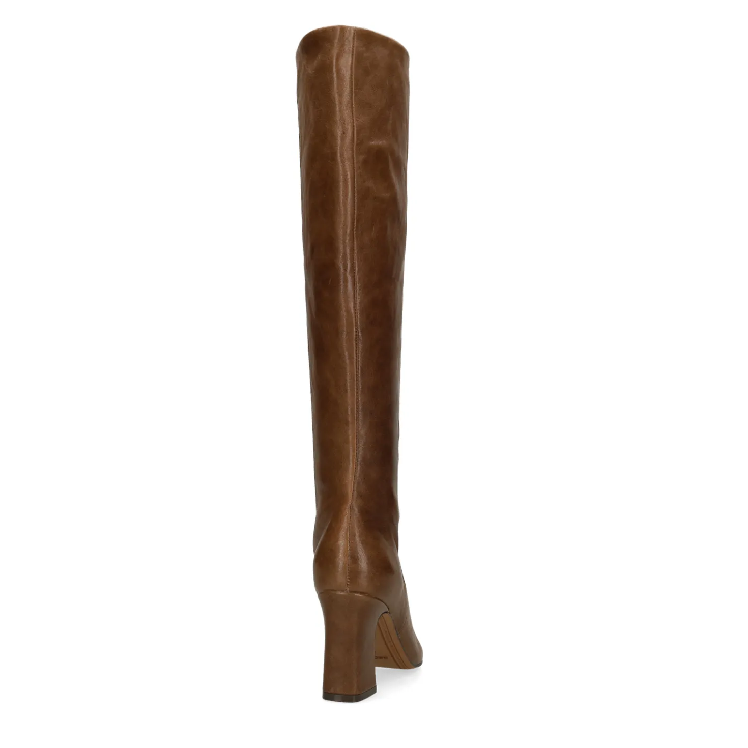 Taupe leren hoge laarzen met hak