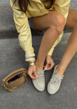 Taupe suède bootschoenen
