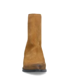 Taupe suède enkellaarsjes met hak