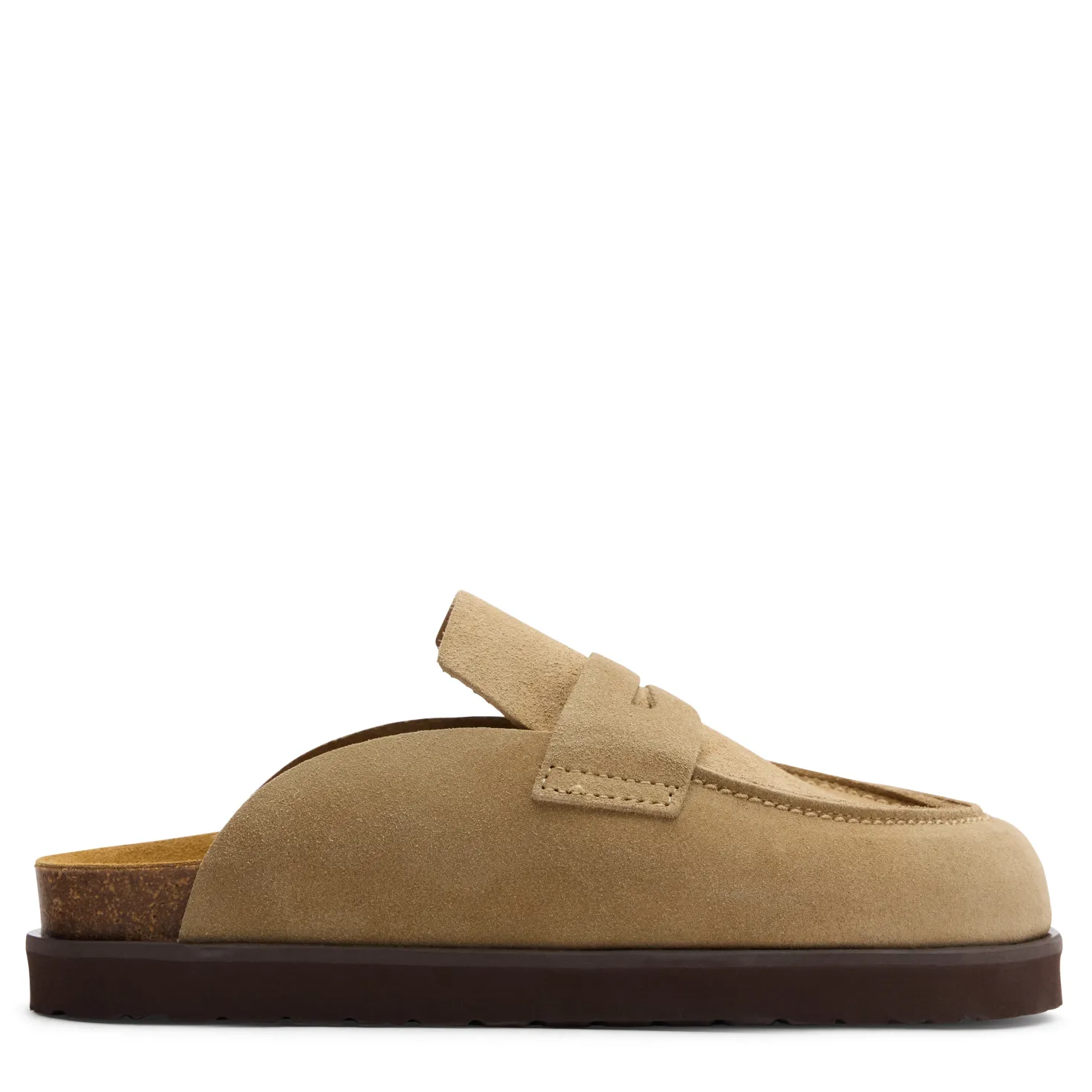 Taupe suède instappers