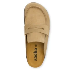Taupe suède instappers