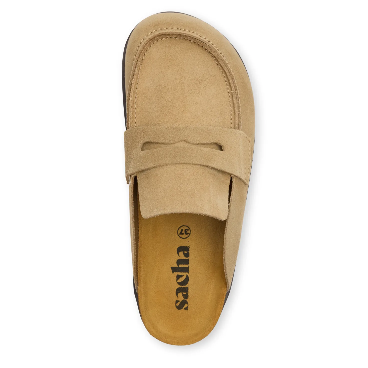 Taupe suède instappers