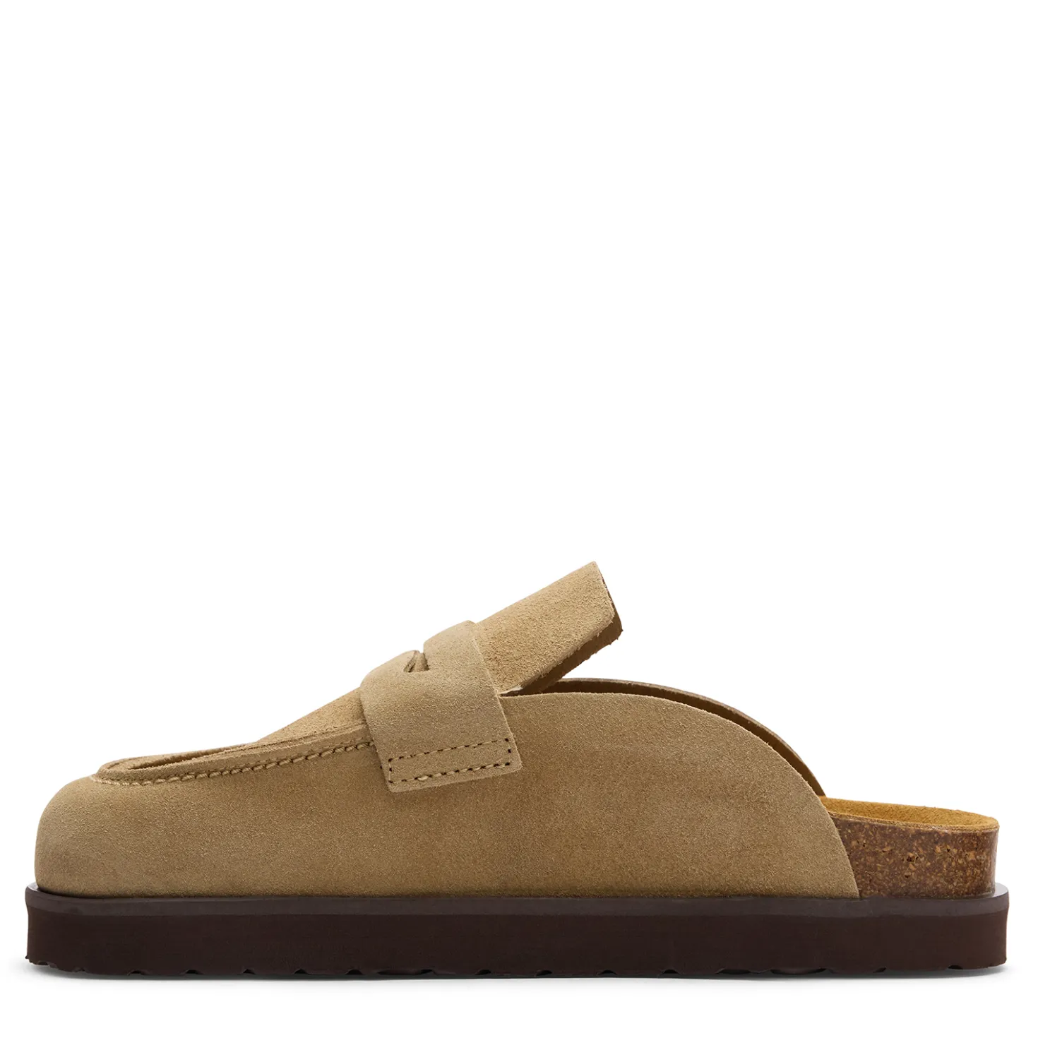 Taupe suède instappers