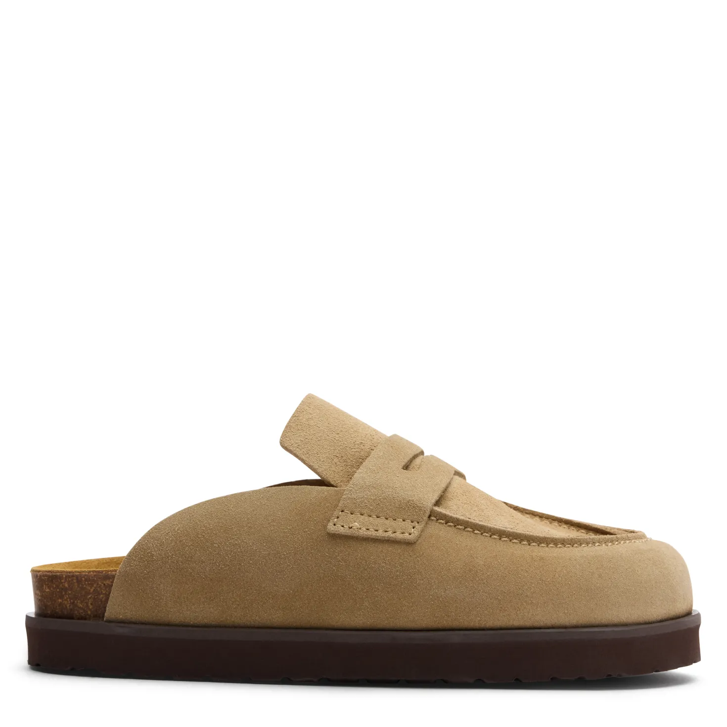 Taupe suède instappers