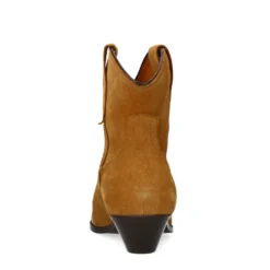 Taupe suède western enkellaarsjes