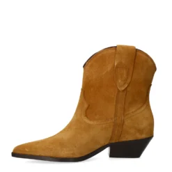 Taupe suède western enkellaarsjes