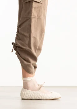 Witte gevlochten ballerina's