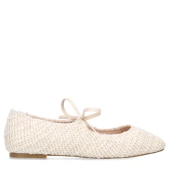 Witte gevlochten ballerina's