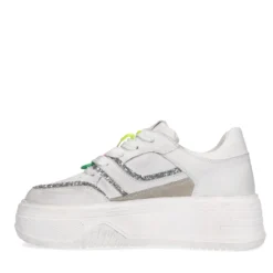Witte leren sneakers met multicolor details
