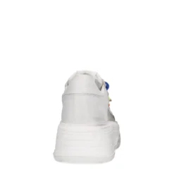 Witte leren sneakers met multicolor details