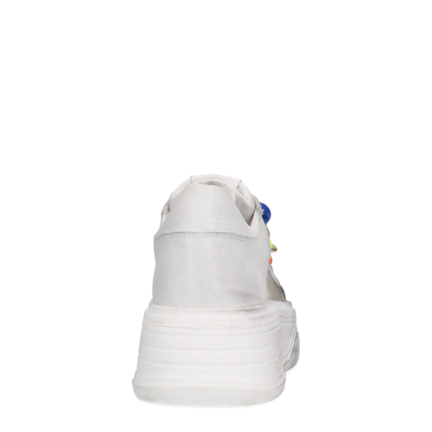Witte leren sneakers met multicolor details