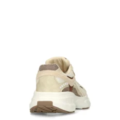 Witte sneakers met beige details