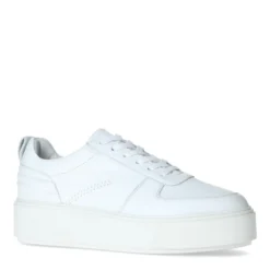Witte sneakers met plateauzool