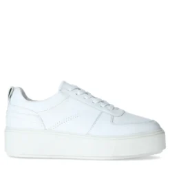 Witte sneakers met plateauzool