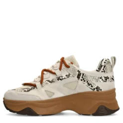 Witte sneakers met snake details