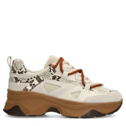 Witte sneakers met snake details