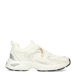 Witte sneakers met zilverkleurige details