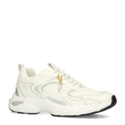 Witte sneakers met zilverkleurige details